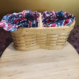 Peterboro Basket Co. Patriotic Double Planter Basket Never Used